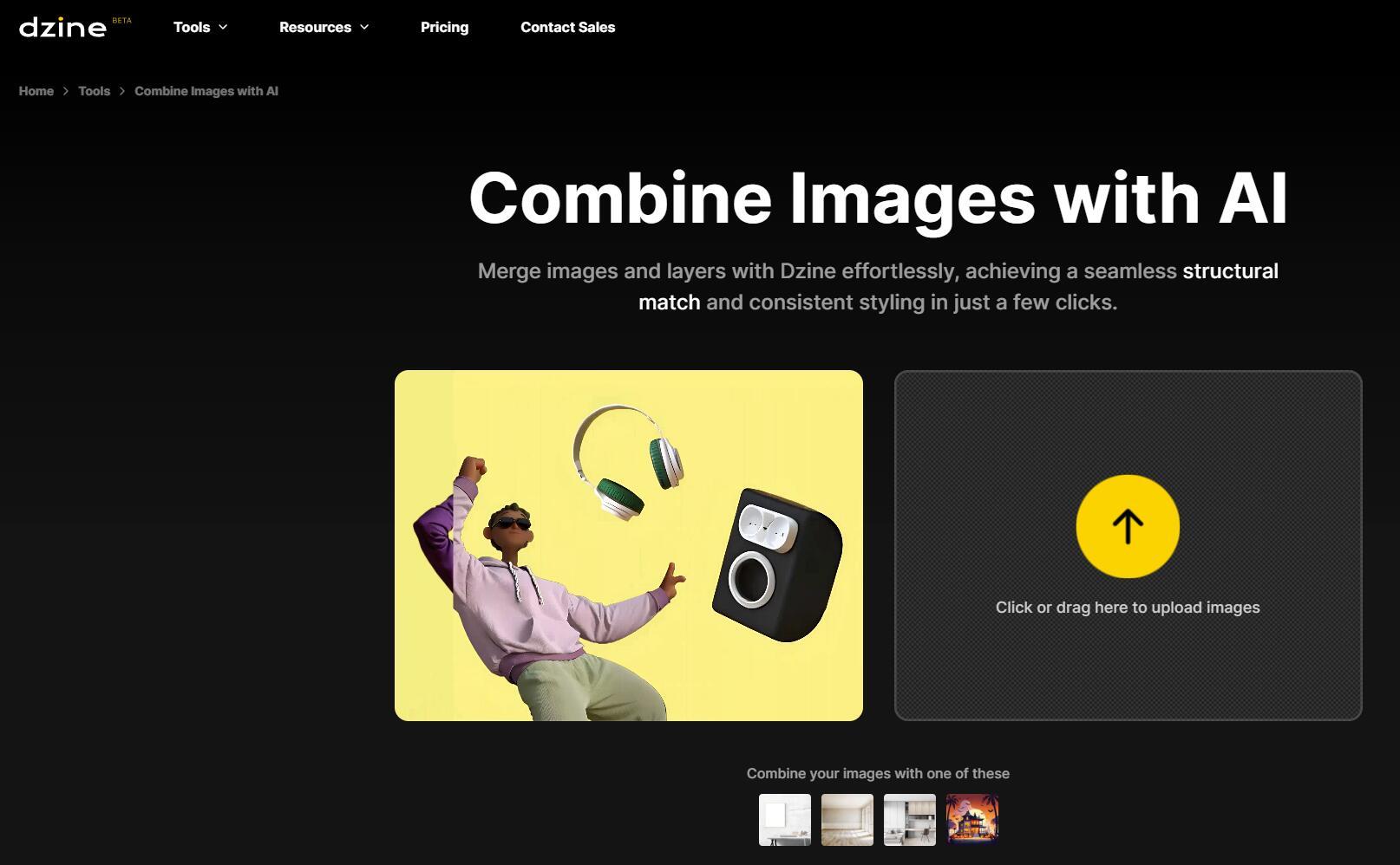 Dzine Combine Images with AI